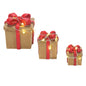 Accessories for Village Collections Golden Christmas Festive Gift Boxes Lit Animated Figurine, 2.25 Inch, Gold and Red