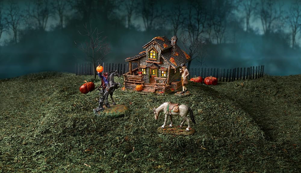 Snow Village Halloween Sleepy Hollow Ichabod Crane's House Lit Building, 6.5 Inch, Multicolor
