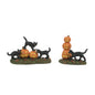 Village Collection Accessories Halloween Scary Cats and Pumpkins Figurine Set, 2.5 and 2.75 Inch, Multicolor