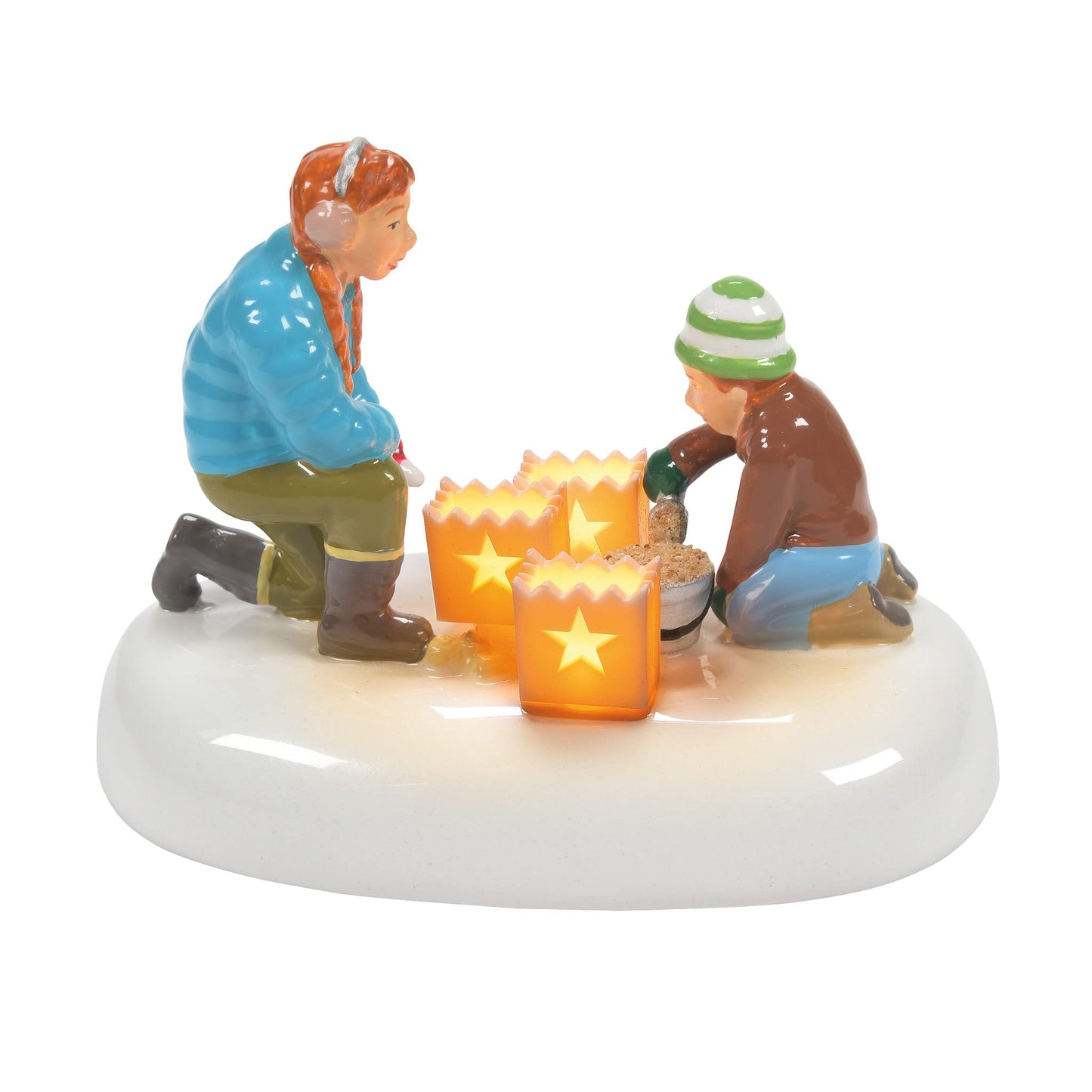 Snow Village Accessories Christmas Eve Preparations Lit Figurine, 2.28 Inch, Multicolor