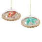 Gone to the Beach Dome Crab and Starfish Ornament, 2.5 inch
