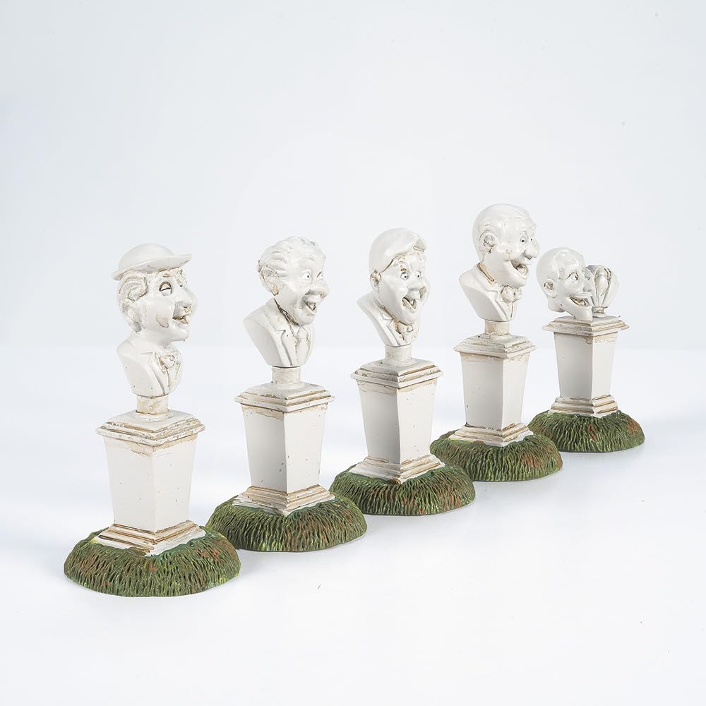 Snow Village Halloween Accessories Disneyland The Haunted Mansion Singing Busts Figurine Set, 2.5 Inch, Multicolor