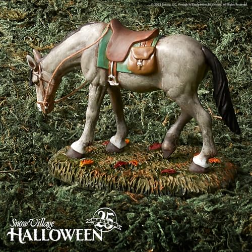 Snow Village Halloween Accessories Gunpowder The Horse Figurine, 3.2 Inch, Multicolor