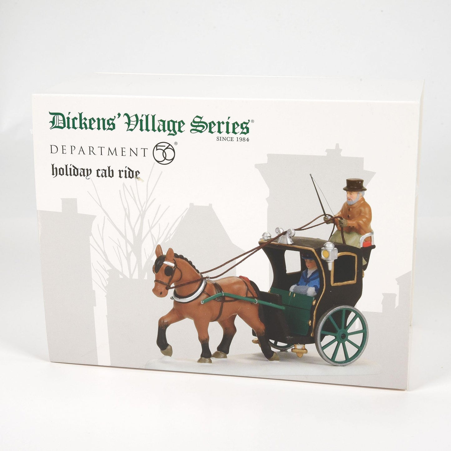Ceramic Dickens Holiday Cab Ride Figurine Village Accessory, Multicolor, 4, Multicolor