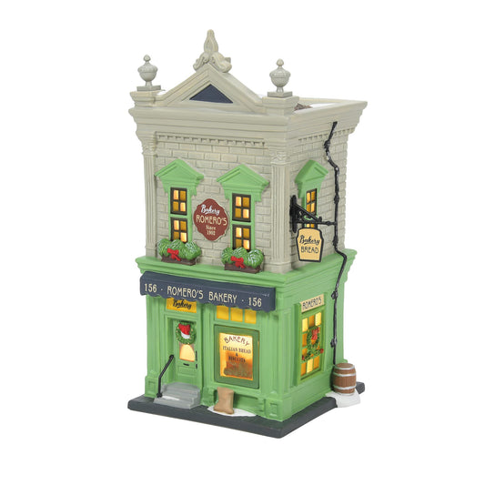 Christmas in The City Village Romero's Bakery Lit Building, 8.5 Inch, Multicolor
