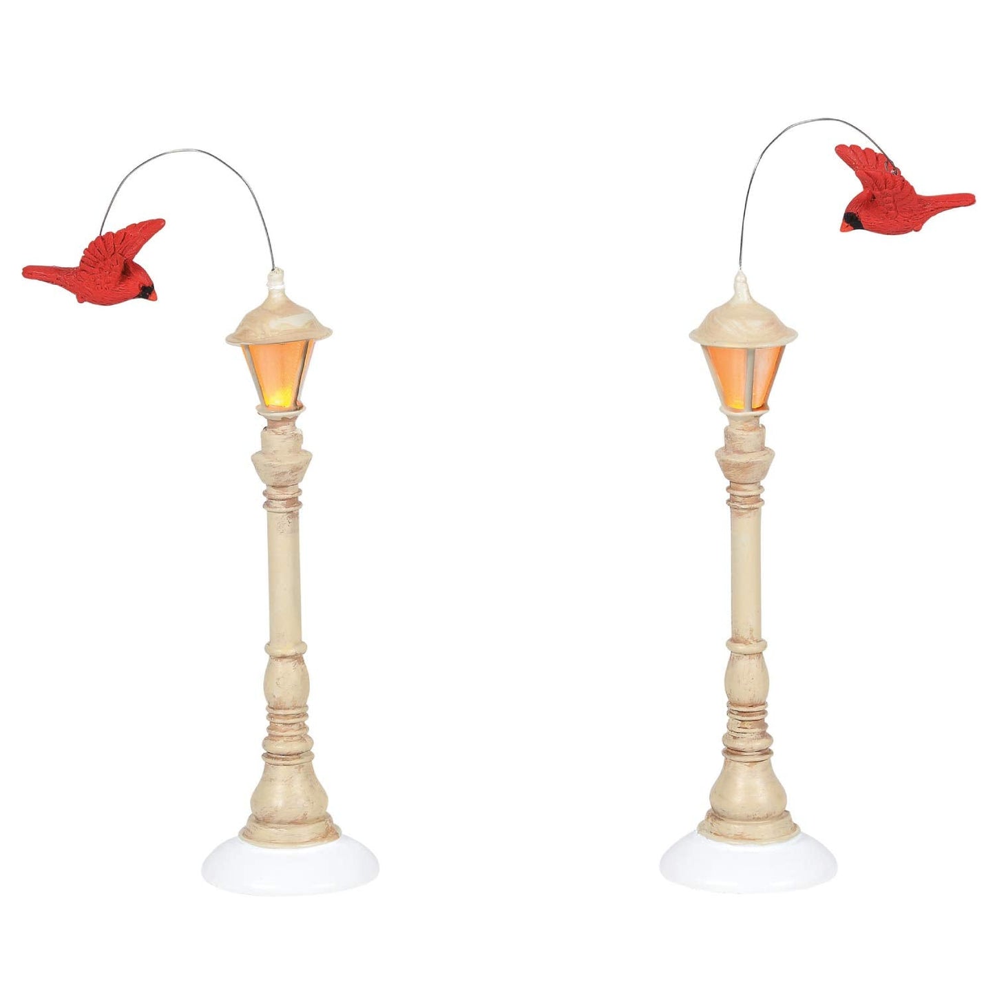 Village Collection Accessories Cardinal Street Lights Lit Figurine Set, 5.5 Inch, Multicolor