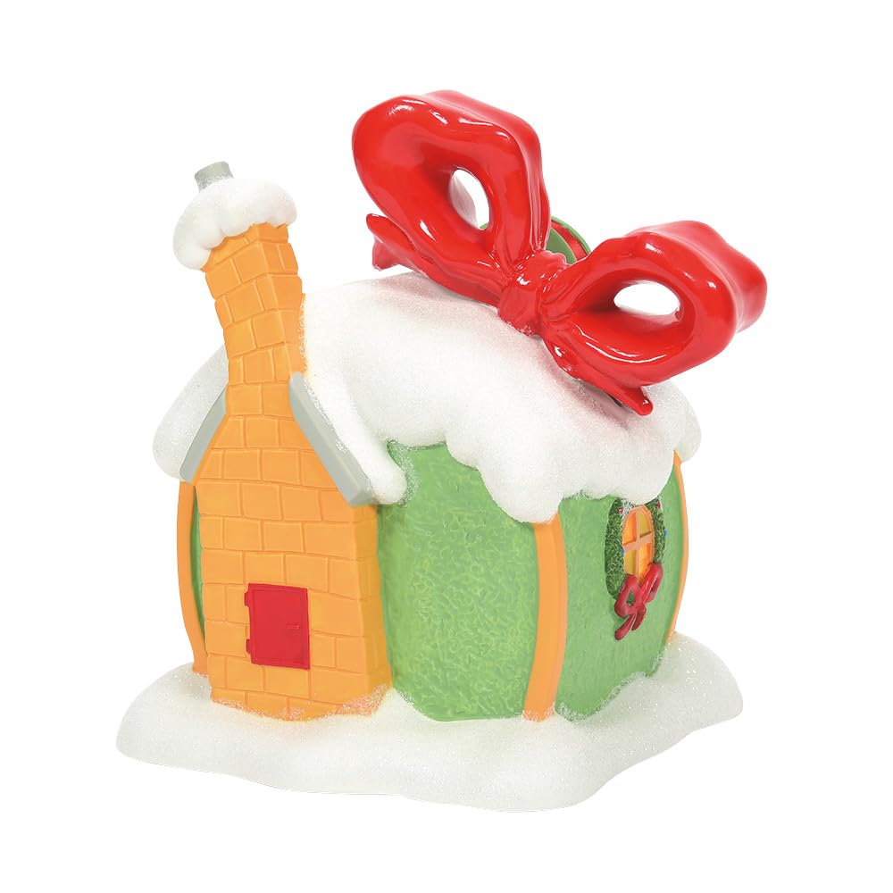 Dr. Seuss Grinch Village Every Who's Ribbon and Bows Lit Building, 6.93 Inch, Multicolor