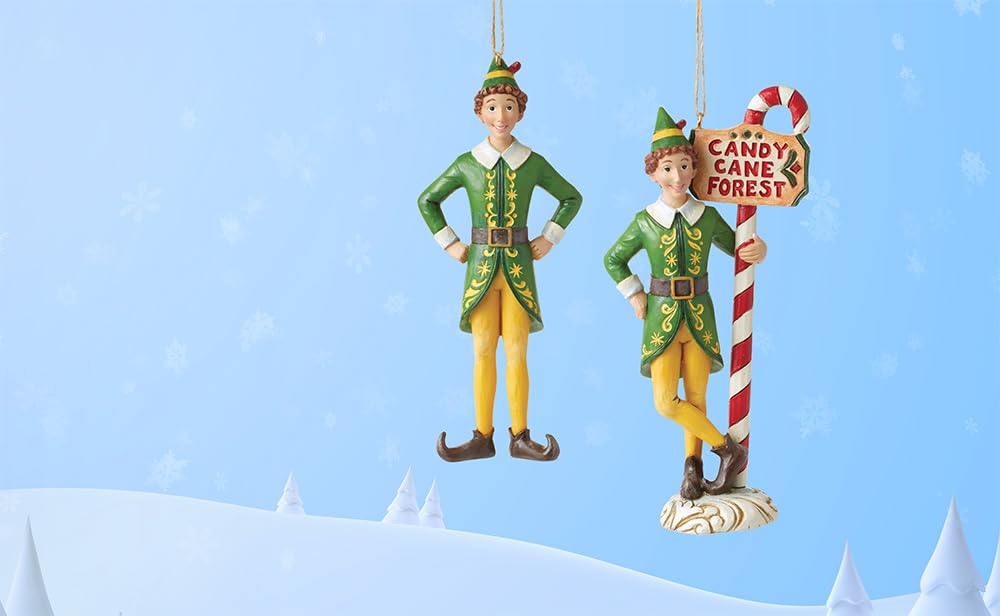 Elf by Jim Shore Buddy Classic Pose Hanging Ornament, 5.71 Inch, Multicolor