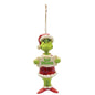 Jim Shore Dr. Seuss The Grinch Bah Humbug Hanging Ornament, 5 Inch, Multicolor