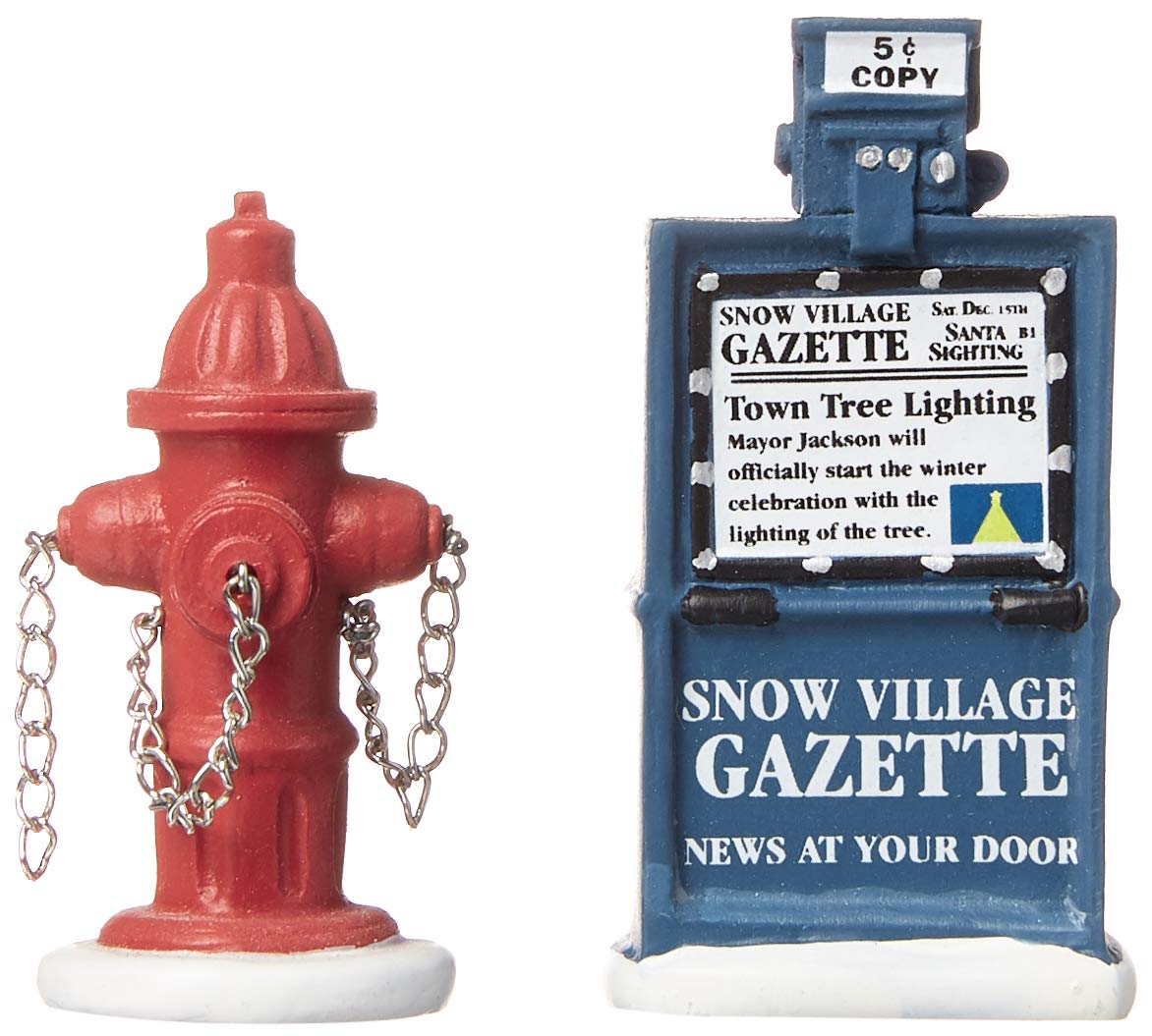 Accessories for Villages Fire Hydrant and Newspaper Box Accessory Figurine (Set of 2)