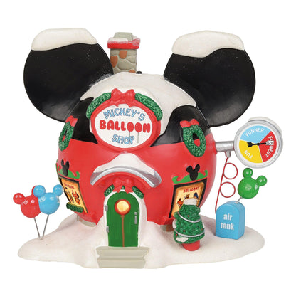 Disney Village Mickey's Balloon Inflators Lit Building, 6.75 Inch, Multicolor