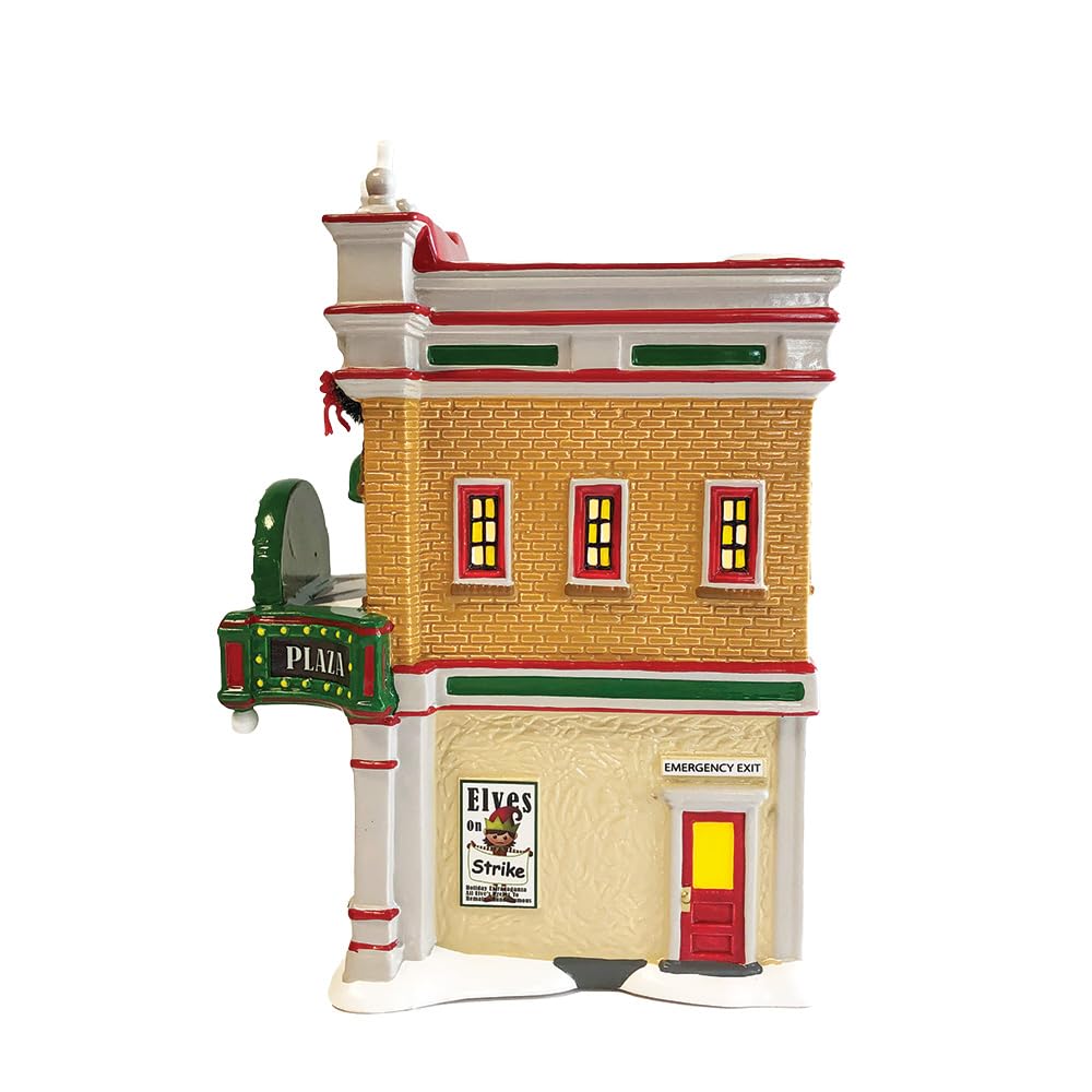 Original Snow Village National Lampoon's Christmas Vacation Premiere at Plaza Theatre Lit Building, 8.9 Inch, Multicolor