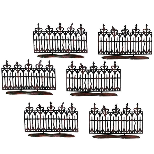 Halloween Accessories for Village Collections Spooky Wrought Iron Fence Figurine Set, 2 Inches, Black