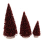 Village Collection Accessories Ruby Christmas Pine Trees Figurine Set, Various Sizes, Multicolor