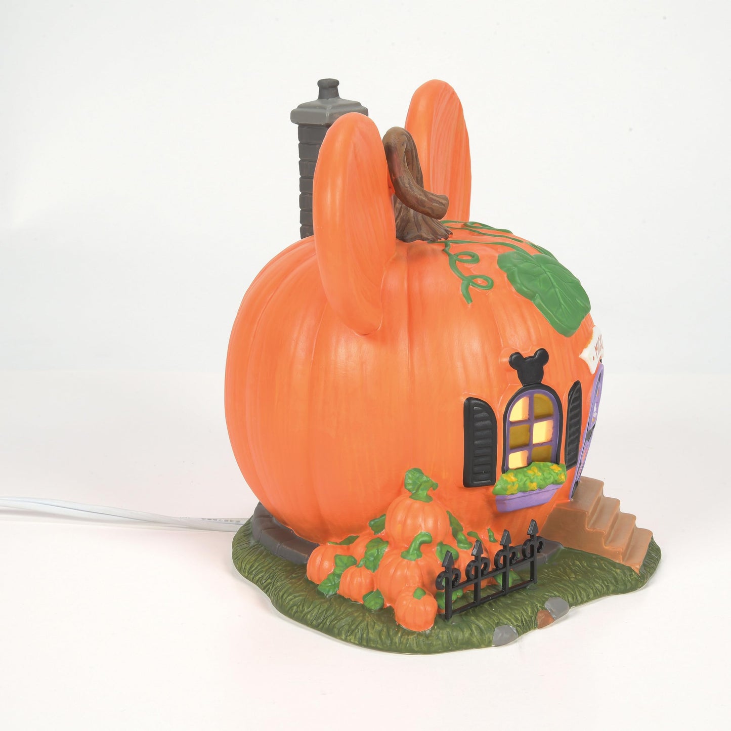 Disney Village Halloween Mickey Mouse Pumpkintown House Lit Building, 5.83 Inch, Multicolor