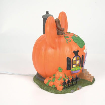 Disney Village Halloween Mickey Mouse Pumpkintown House Lit Building, 5.83 Inch, Multicolor