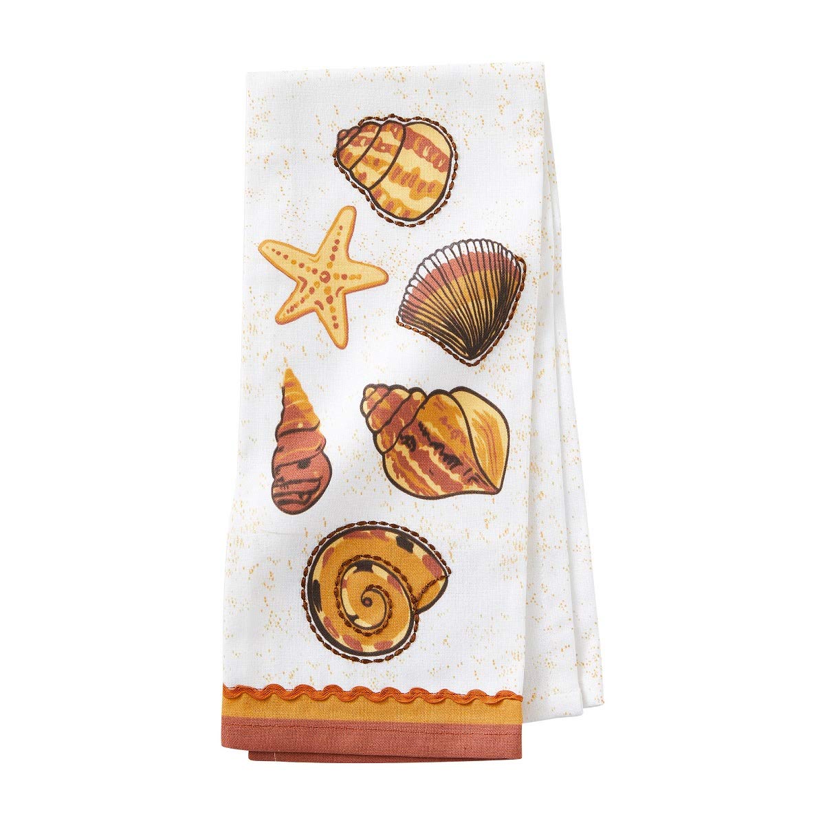 Designs by Lolita Coastal Seaside Dish Cloth Bar Towel, 26 Inch, White
