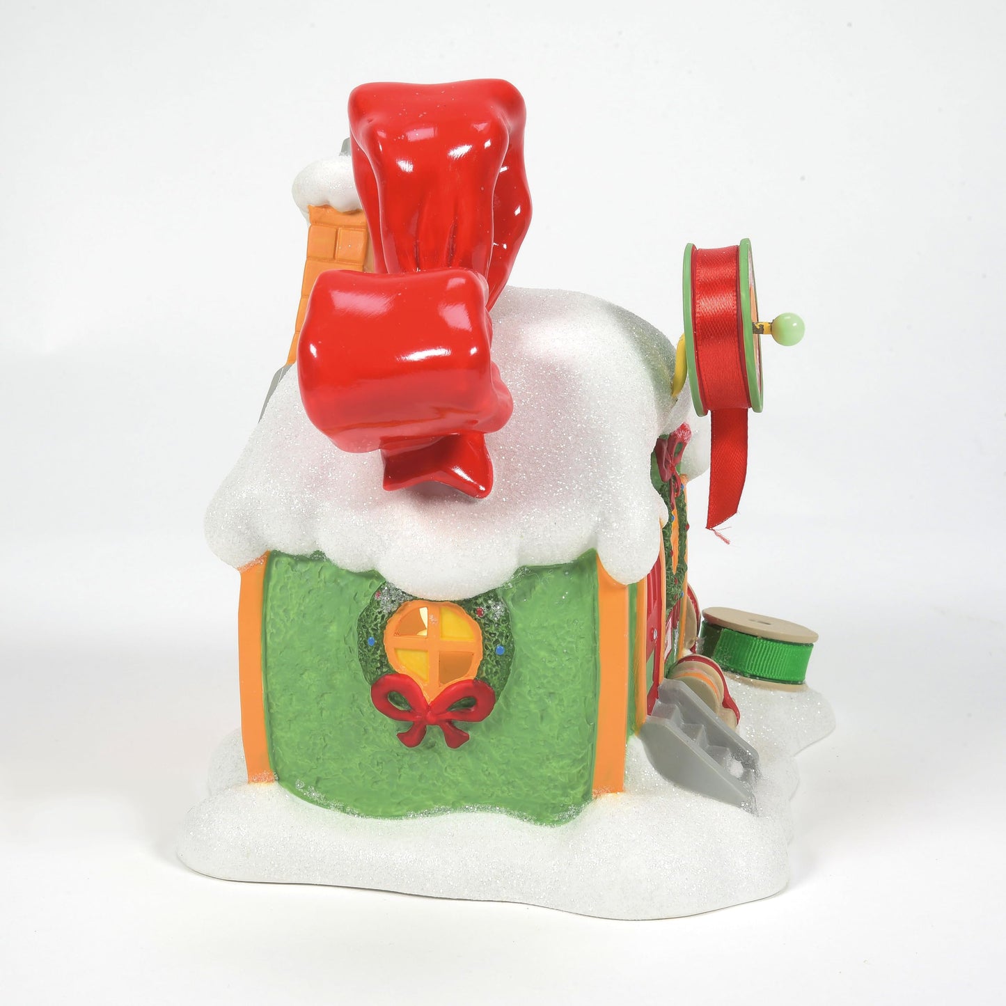 Dr. Seuss Grinch Village Every Who's Ribbon and Bows Lit Building, 6.93 Inch, Multicolor