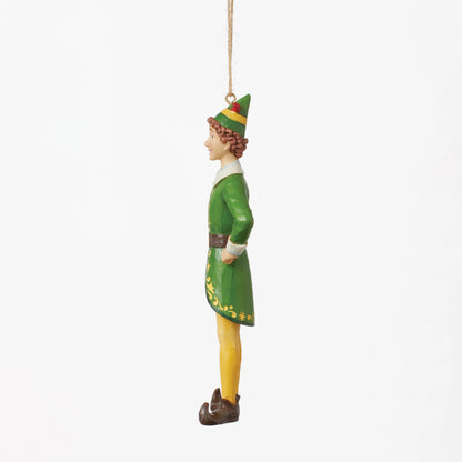 Elf by Jim Shore Buddy Classic Pose Hanging Ornament, 5.71 Inch, Multicolor