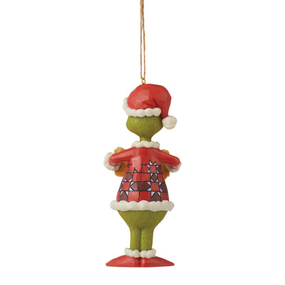 Jim Shore Dr. Seuss The Grinch I'm Here for The Presents Hanging Ornament, 5 Inch, Multicolor